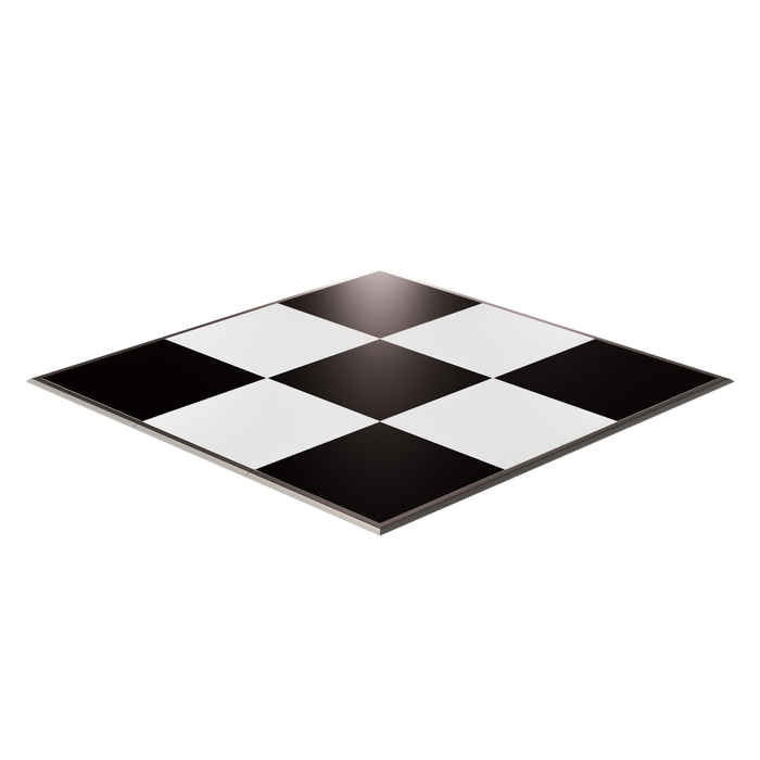 California Portable Dance Floor | Black and White Checker Laminate Kit | 4'x4' Panels