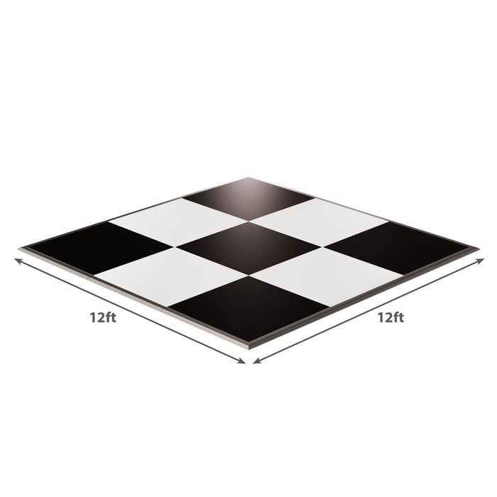 California Portable Dance Floor | Black and White Checker Laminate Kit | 4'x4' Panels