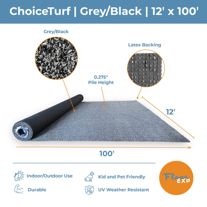 ChoiceTurf™ Rolls - Grey Black