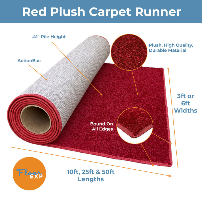 Plush Carpet Runners | Red