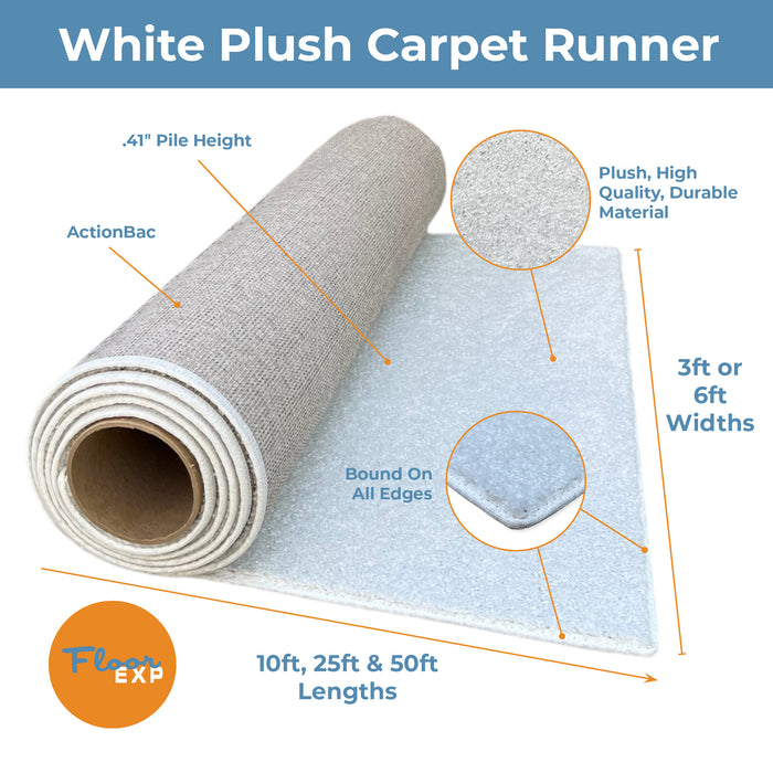 Plush Carpet Runners | White