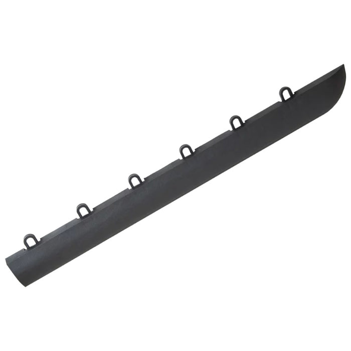 QuickClick Dance Floor Edging | 2" x 18" Female Corner Edge | Graphite