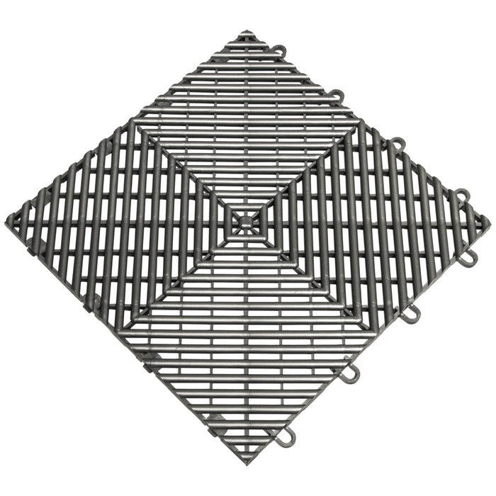 QuickClick Drain Tile | 12" x 12" | Graphite