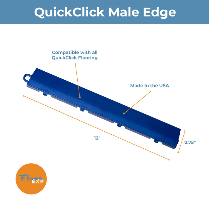 QuickClick Floor Edging | 1.75" x 12" Male Edge | Royal Blue