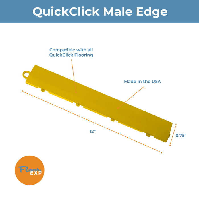 QuickClick Floor Edging | 1.75" x 12" Male Edge | Yellow