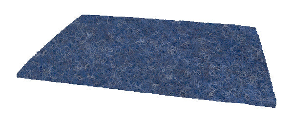 Blue shaggy area rug, plush texture, ideal for cozy living spaces or bedrooms.