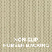 Close-up of beige non-slip rubber backing for enhanced grip and safety.